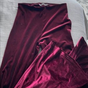 High waist velvet pant